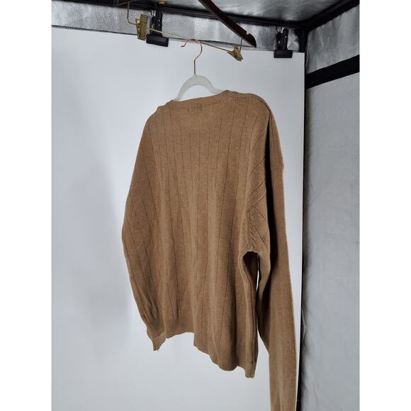 J.Crew Mens XL Lambswool Pullover Tan Sweater Neutral Minimal Preppy Classic - Picture 2 of 5